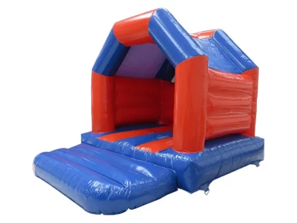 Red and blue jumping castle with a roof, perfect for kids' parties and events. Durable, affordable, and easy to set up. Buy online in South Africa。