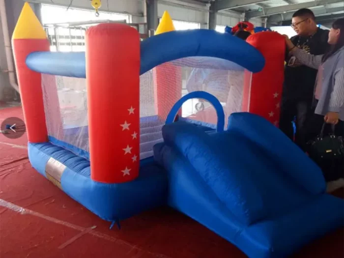 Small rocket-themed inflatable jumping castle with slide, perfect for toddlers and indoor parties. Buy affordable, high-quality options online in South Africa.